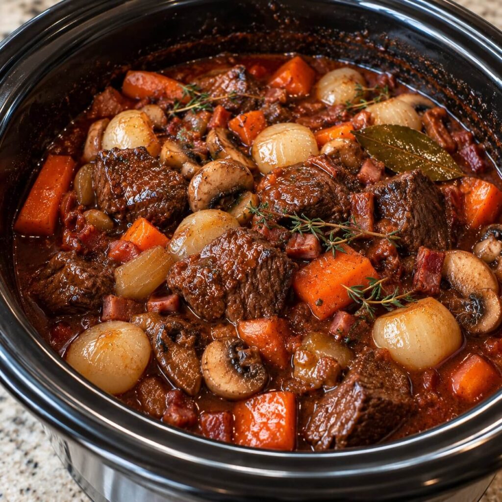 Classic Homestyle Beef Bourguignon Stew