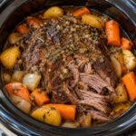Slow Cooker Tender Garlic Herb Roast Beef