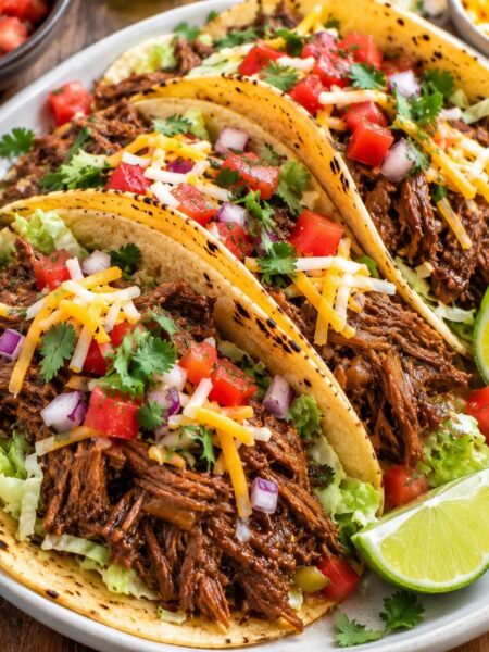Slow Cooker Tender Shredded Beef Tacos
