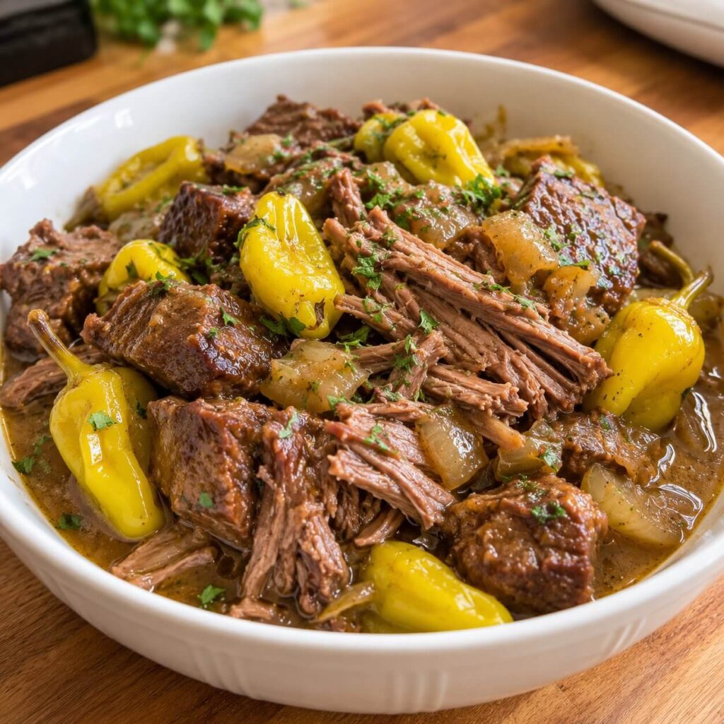 Zesty Dump-and-Go Mississippi Pot Roast Serving
